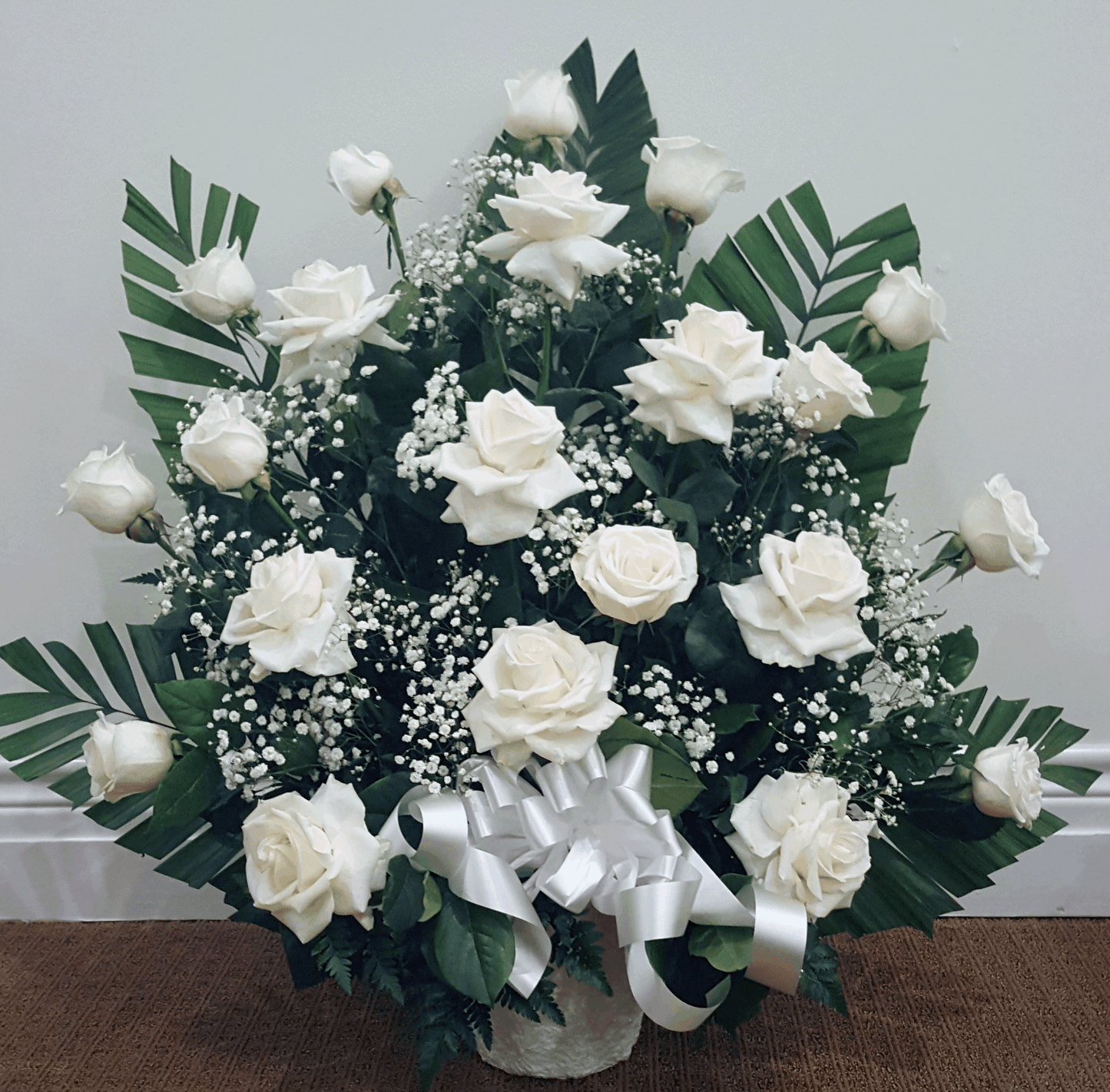 White Rose Basket